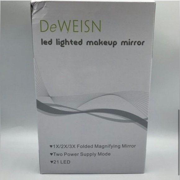 Tri-Fold Lighted Vanity Mirror with 21 LED Lights, Touch Screen and 3X/2X/1X Mag - Picture 12 of 15